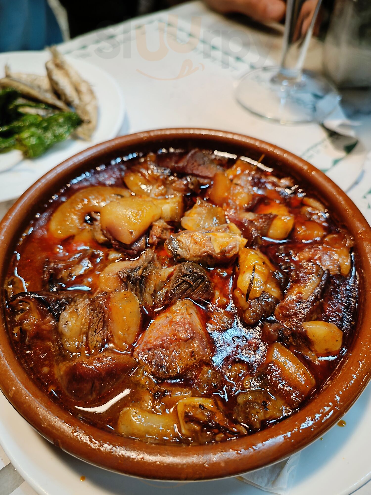 Callos — traditional tripe stew served in a clay pot